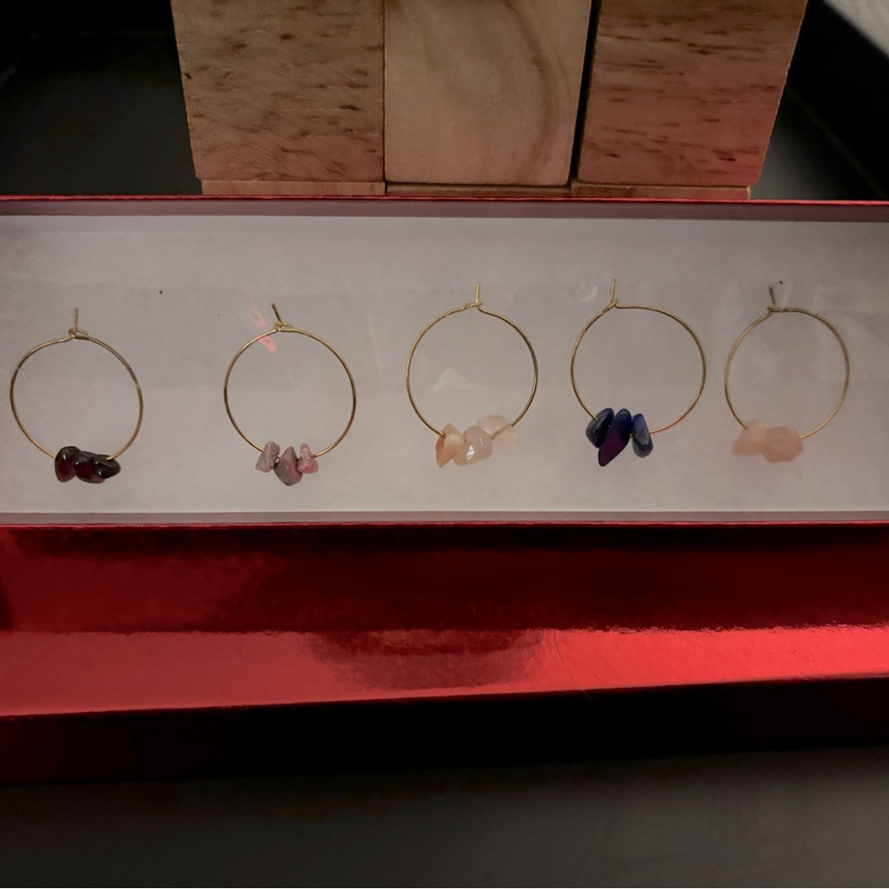 Wine glass markers:set of 6 with beautiful bead ornaments